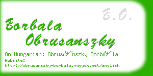 borbala obrusanszky business card